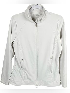 Peter Millar Women’s White Full Zip Up Golf Long Sleeve Performance Jacket Large